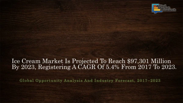 Ice Cream Market - Industry Analysis, 2023