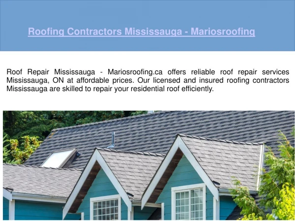 Roofing Contractor Mississauga