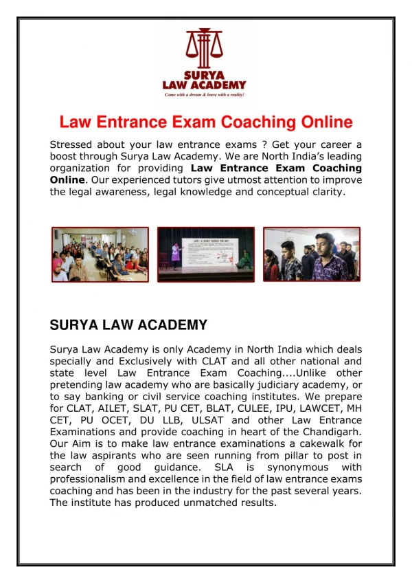 law entrance exam coaching online