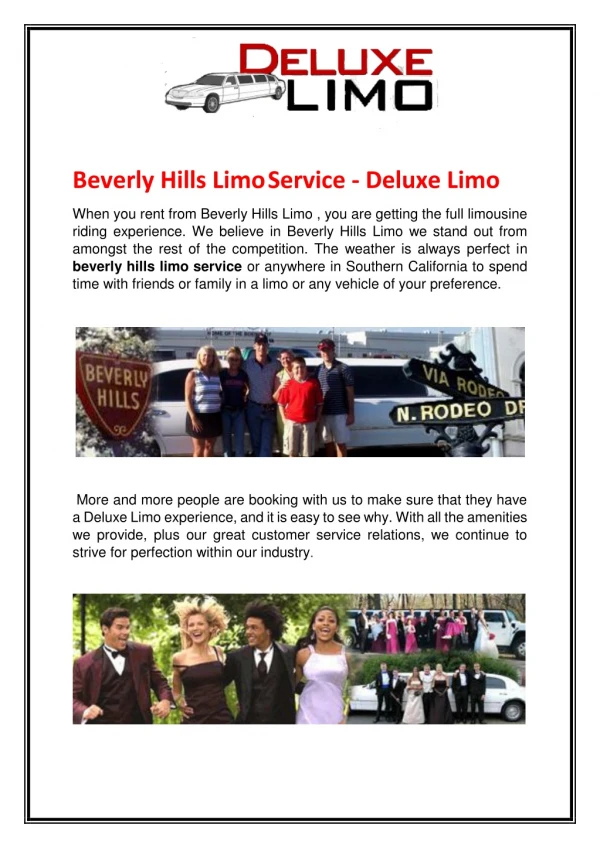 Beverly Hills Limo Service - Deluxe Limo