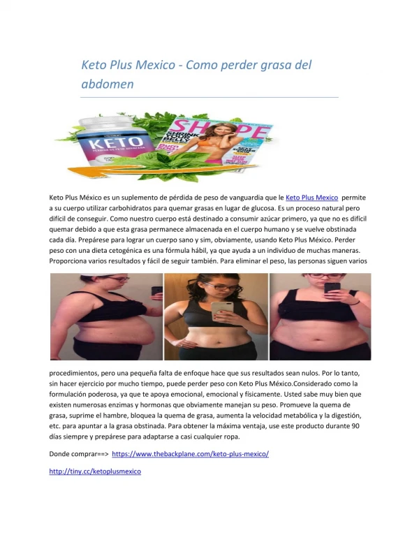 Keto Plus Mexico - Como perder grasa del abdomen