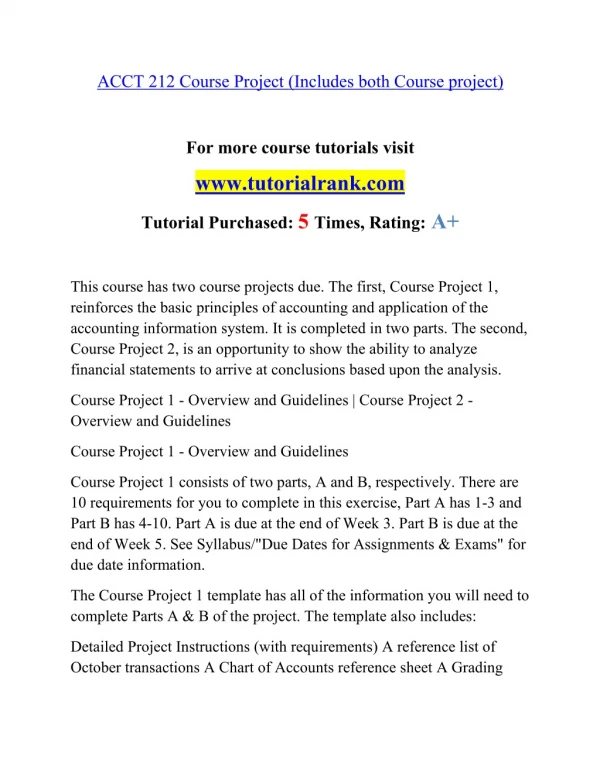 ACCT 212 Effective Communication - tutorialrank.com