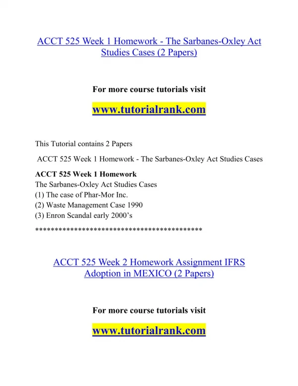 ACCT 525 Effective Communication - tutorialrank.com