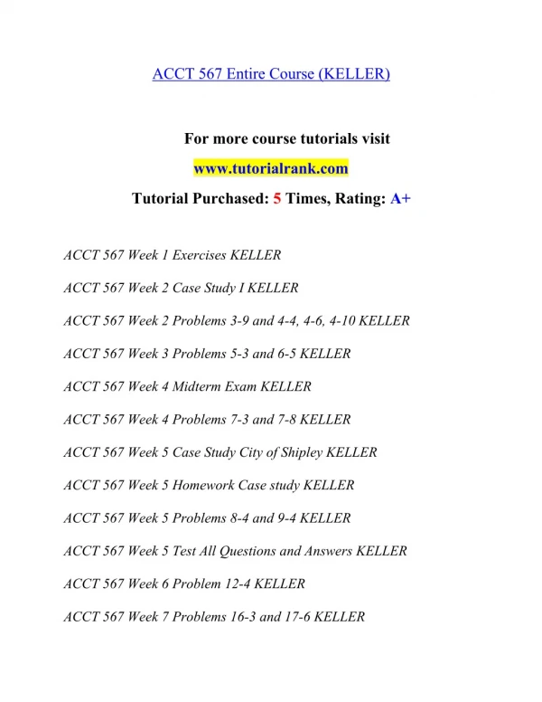 ACCT 567 Effective Communication - tutorialrank.com