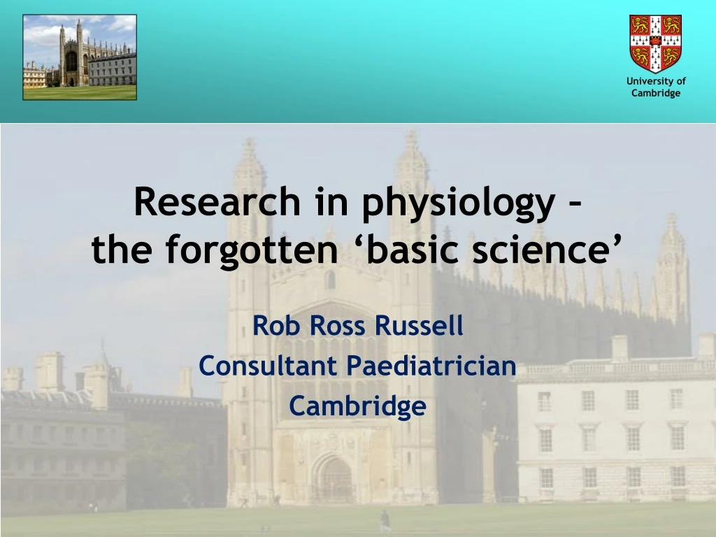 research in physiology the forgotten basic science