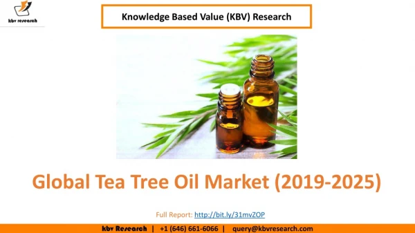 Tea Tree Oil Market Size- KBV Research
