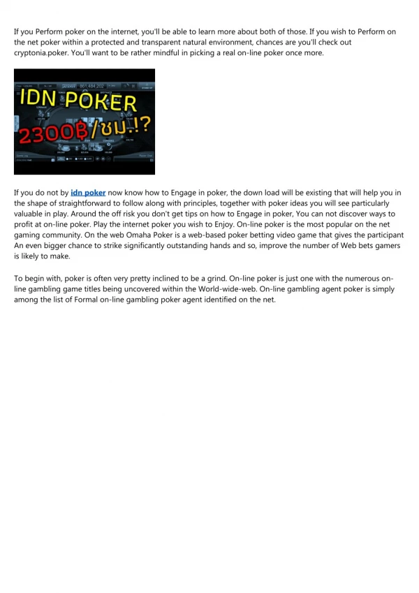 The Most Forgotten Fact Regarding Agen Idn Poker Slot Terpercaya Uncovered