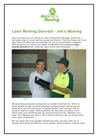 Lawn Mowing Donvale - Jim's Mowing