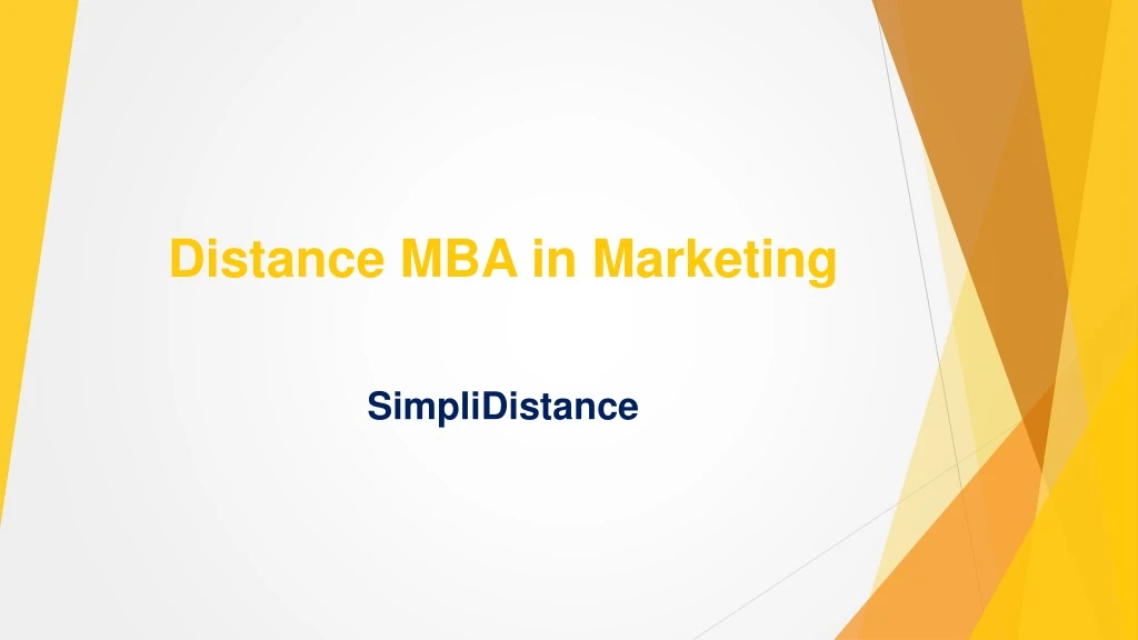 distance mba in marketing