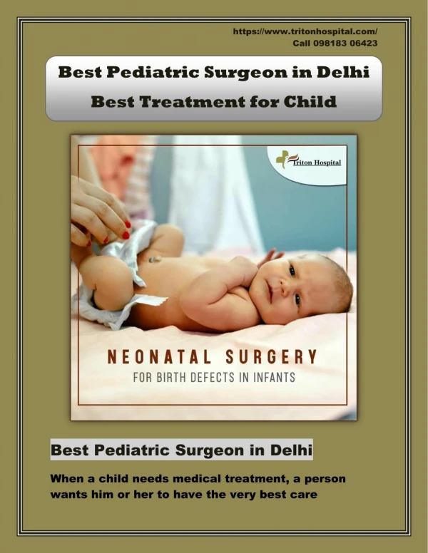 Best Pediatric Surgeon in Delhi - Best Treatment for Child