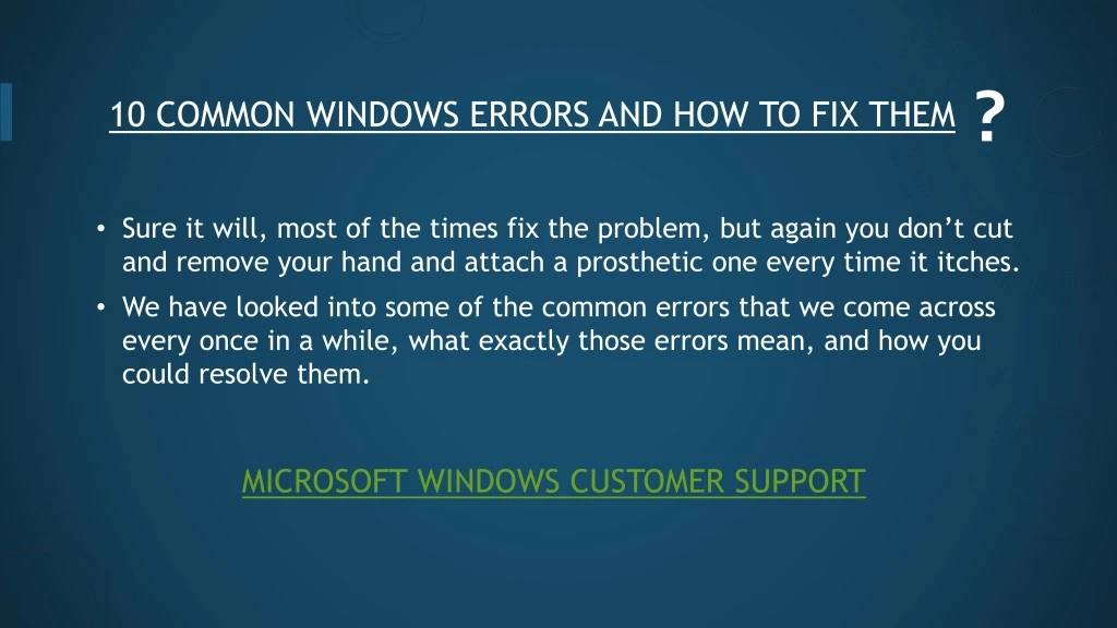 10 common windows errors and how to fix them