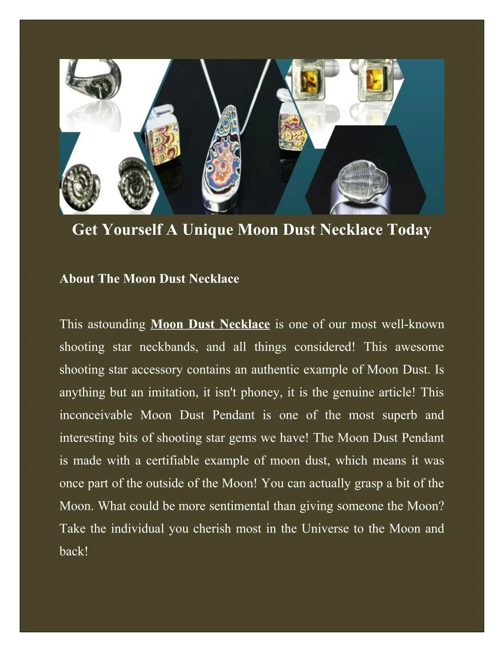 get yourself a unique moon dust necklace today