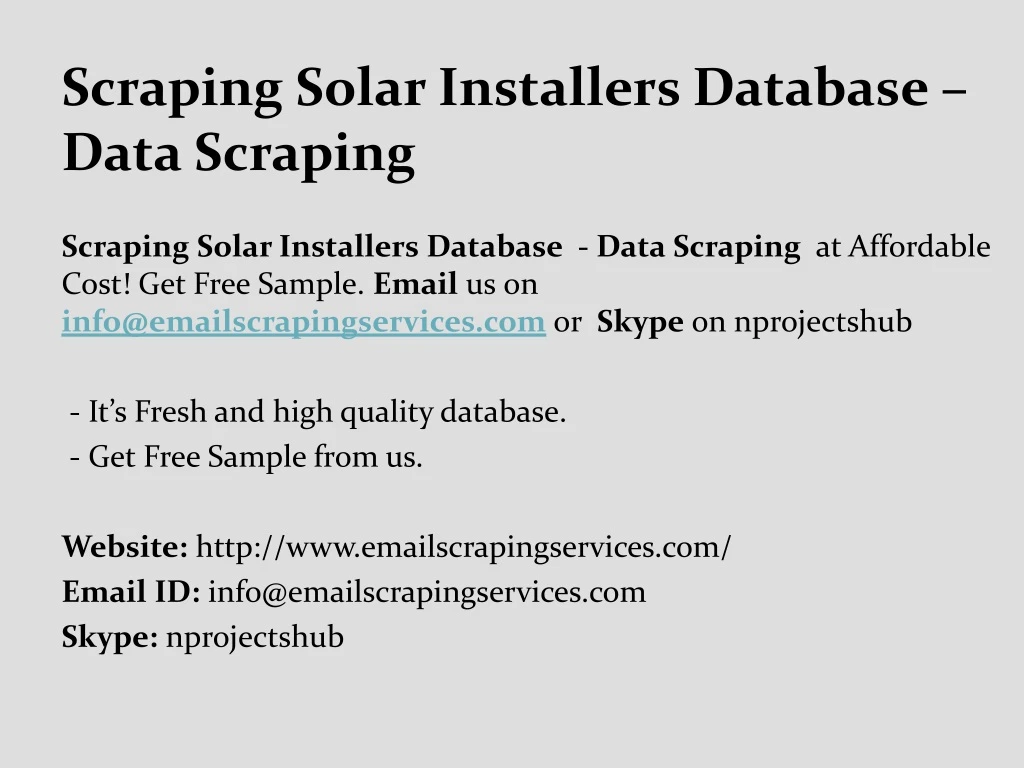 scraping solar installers database data scraping