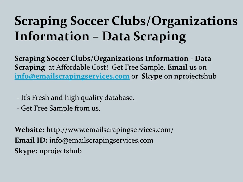 scraping soccer clubs organizations information data scraping