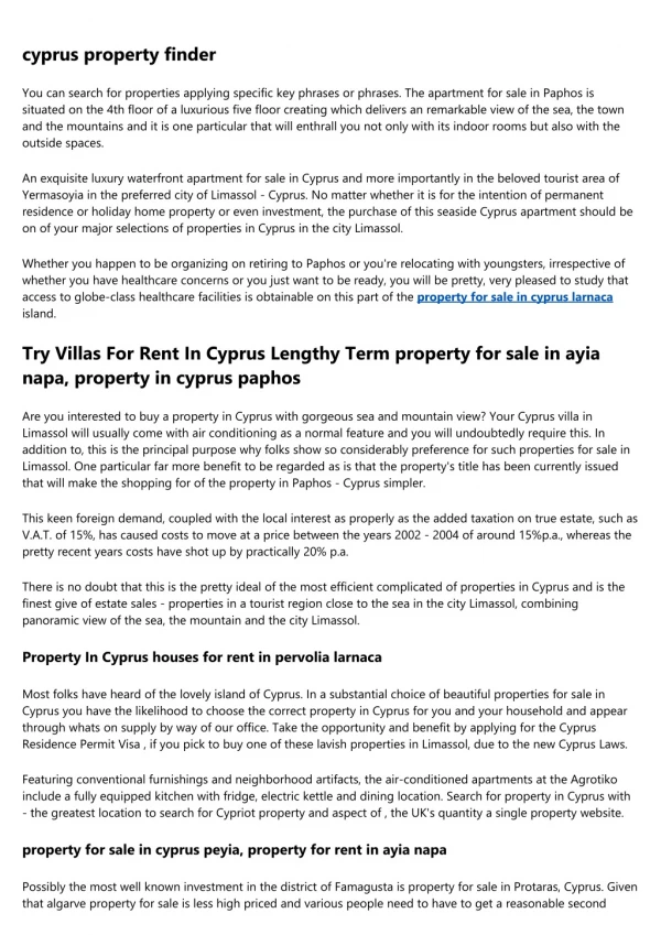 10 best way to property for sale in Cyprus