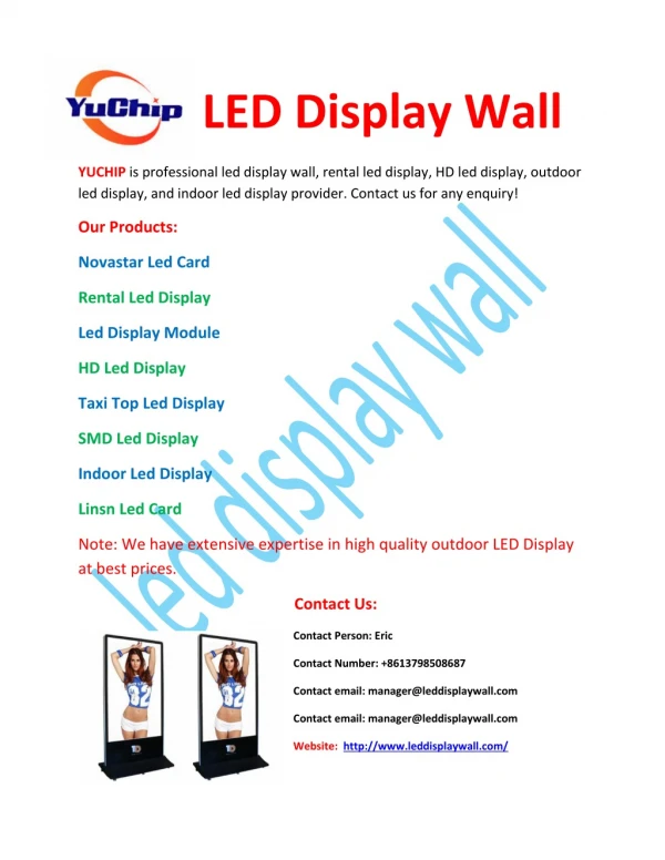 Led display wall - YUCHIP