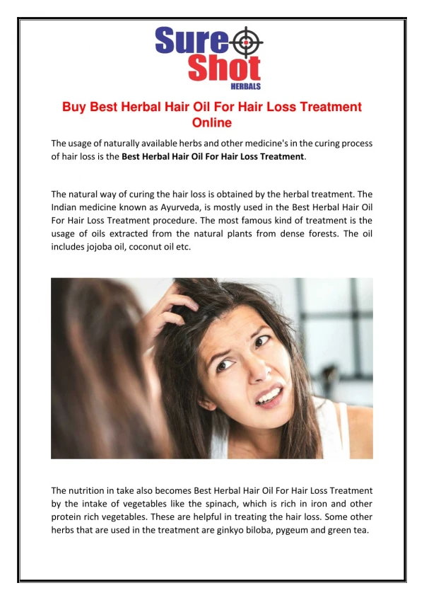 Buy Best Herbal Hair Oil For Hair Loss Treatment Online