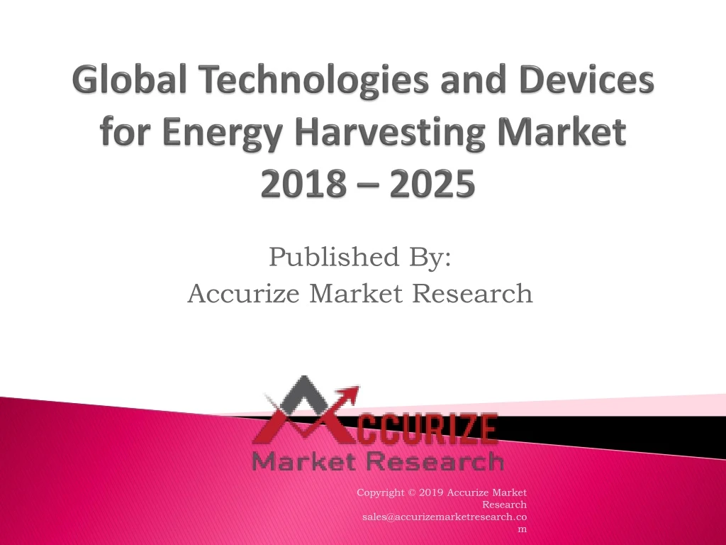 global technologies and devices for energy harvesting market 2018 2025
