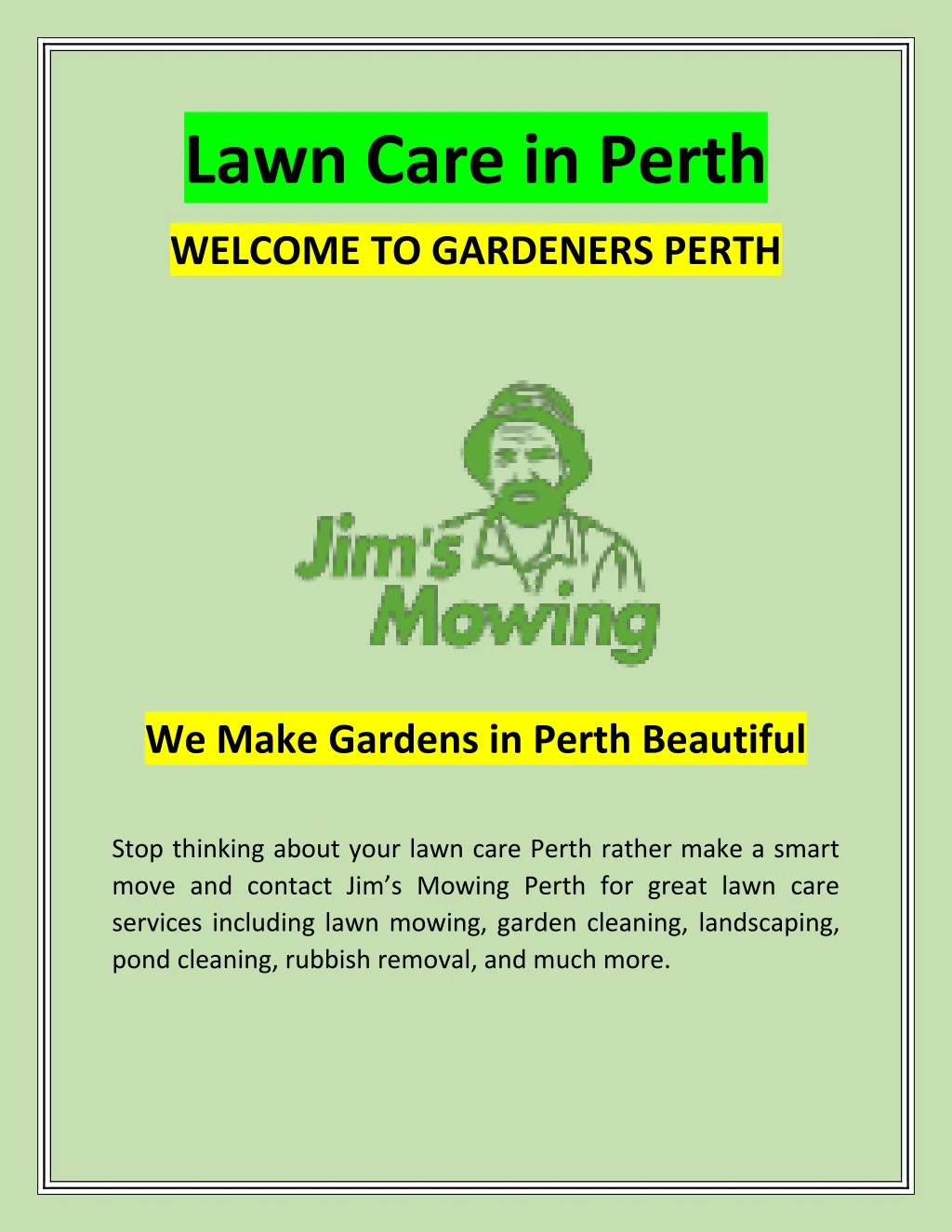 lawn care in perth