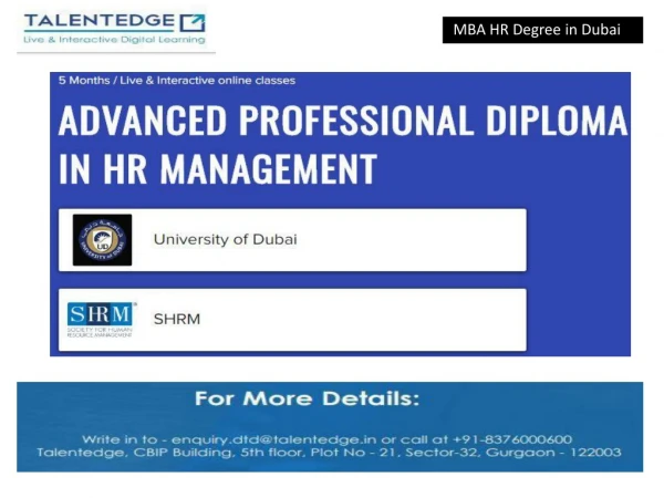 MBA HR Degree in Dubai