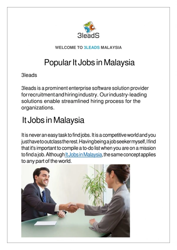 Popular It Jobs in Malaysia