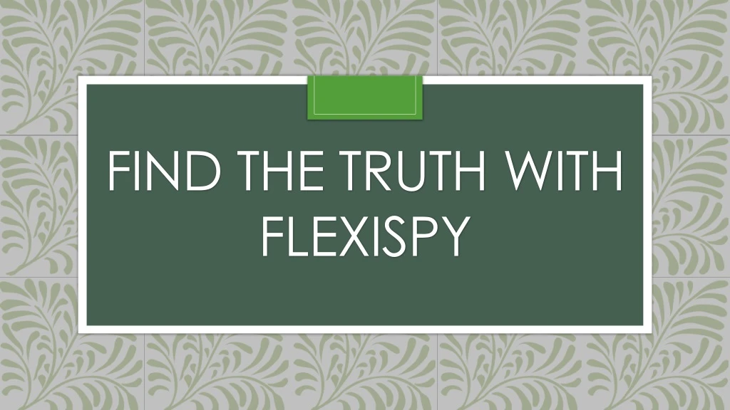 find the truth with flexispy