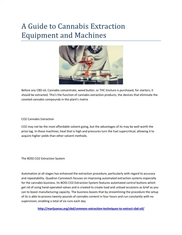 a guide to cannabis extraction equipment