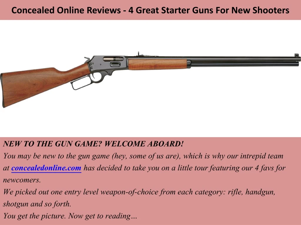concealed online reviews 4 great starter guns for new shooters