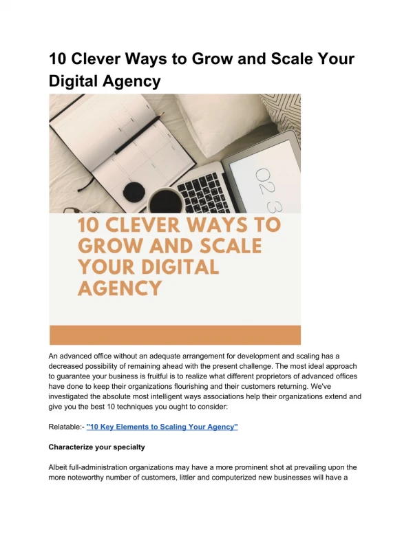 10 Clever Ways to Grow and Scale Your Digital Agency