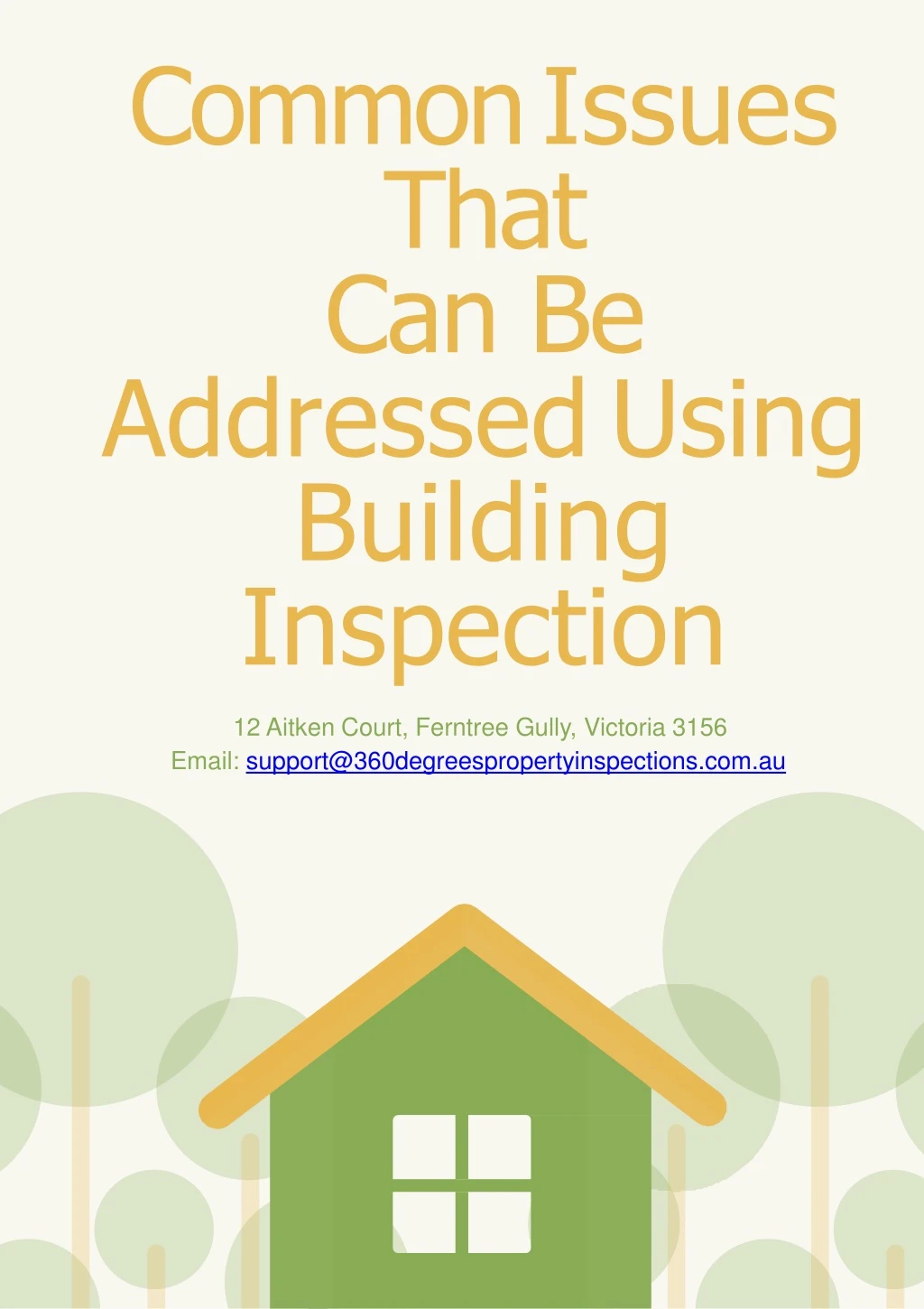 common issues that can be addressed using building inspection