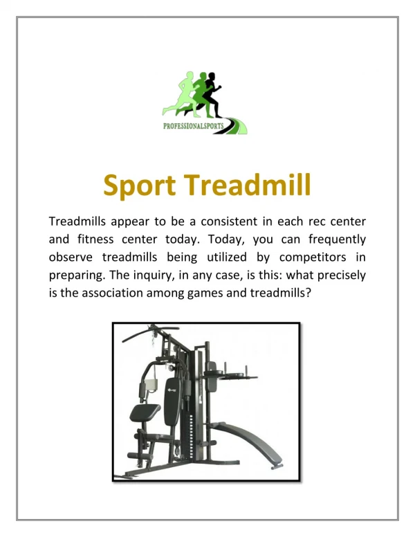 Sport Treadmill - Professional Sports