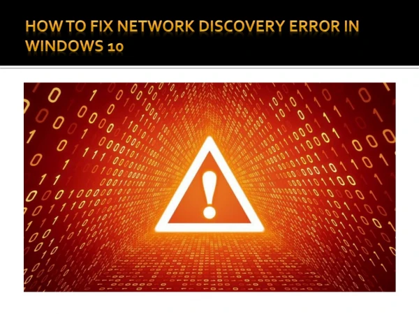 How to Fix Network Discovery Error in Windows 10