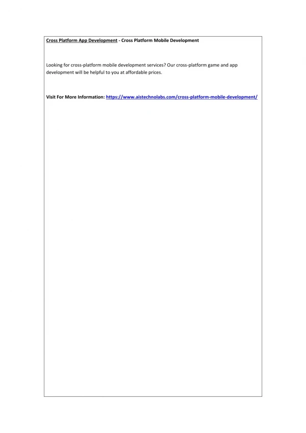 cross platform app development cross platform