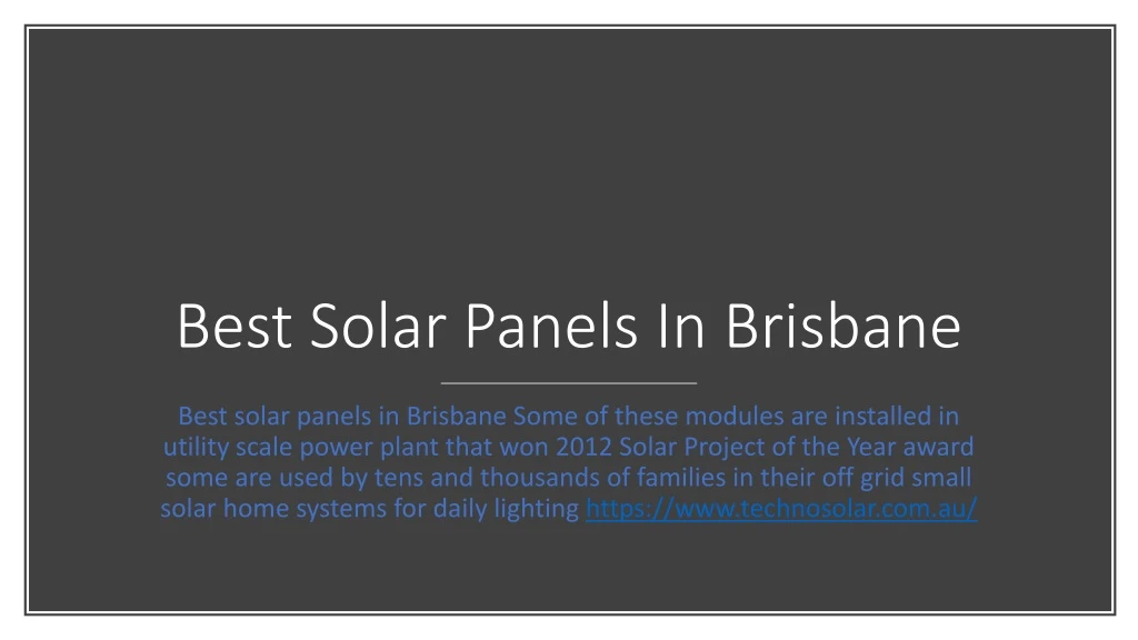 best solar panels in brisbane