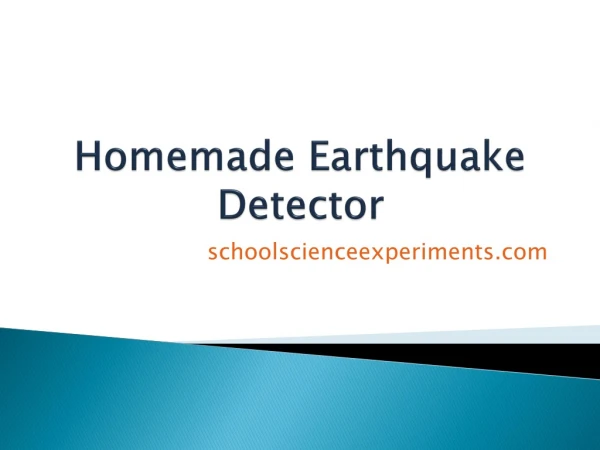 Homemade Earthquake Alarm