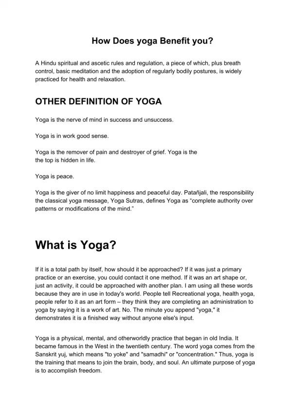 How does yoga benefit you