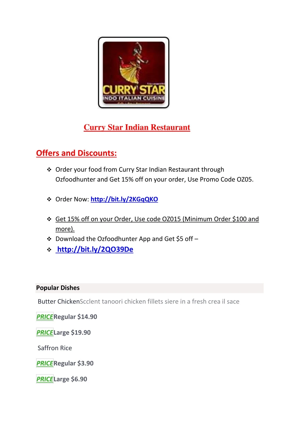 curry star indian restaurant offers and discounts