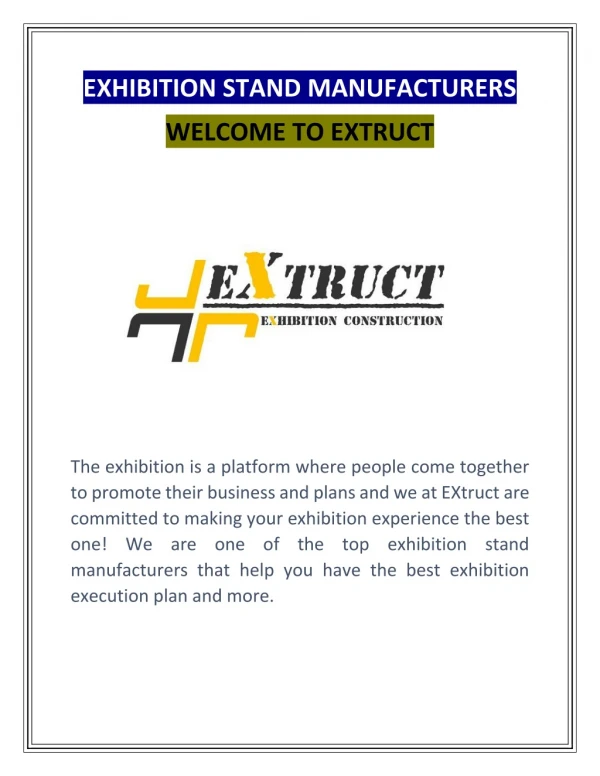 Exhibition Stand Manufacturers | Extruct