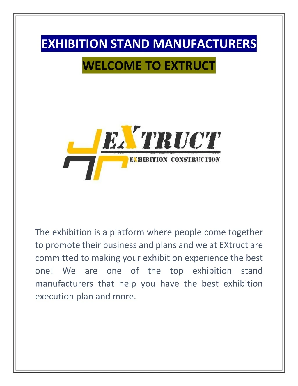 exhibition stand manufacturers