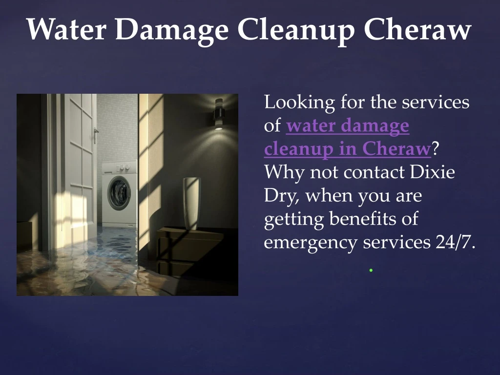 water damage cleanup cheraw