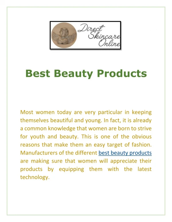 Best Beauty Products - Direct skin care online