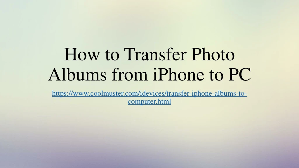 how to transfer photo albums from iphone to pc