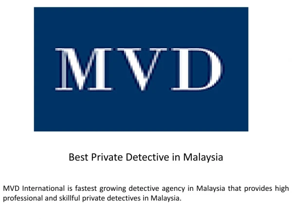 Best Private Detective in Malaysia