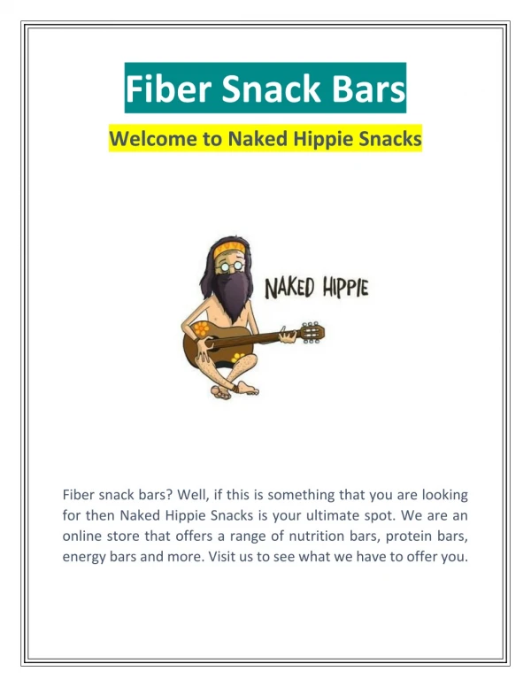 Fiber Snack Bars | Nakedhippiesnacks