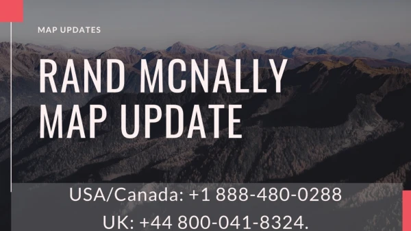 Rand McNally map update is now on tips 1 888-480-0288