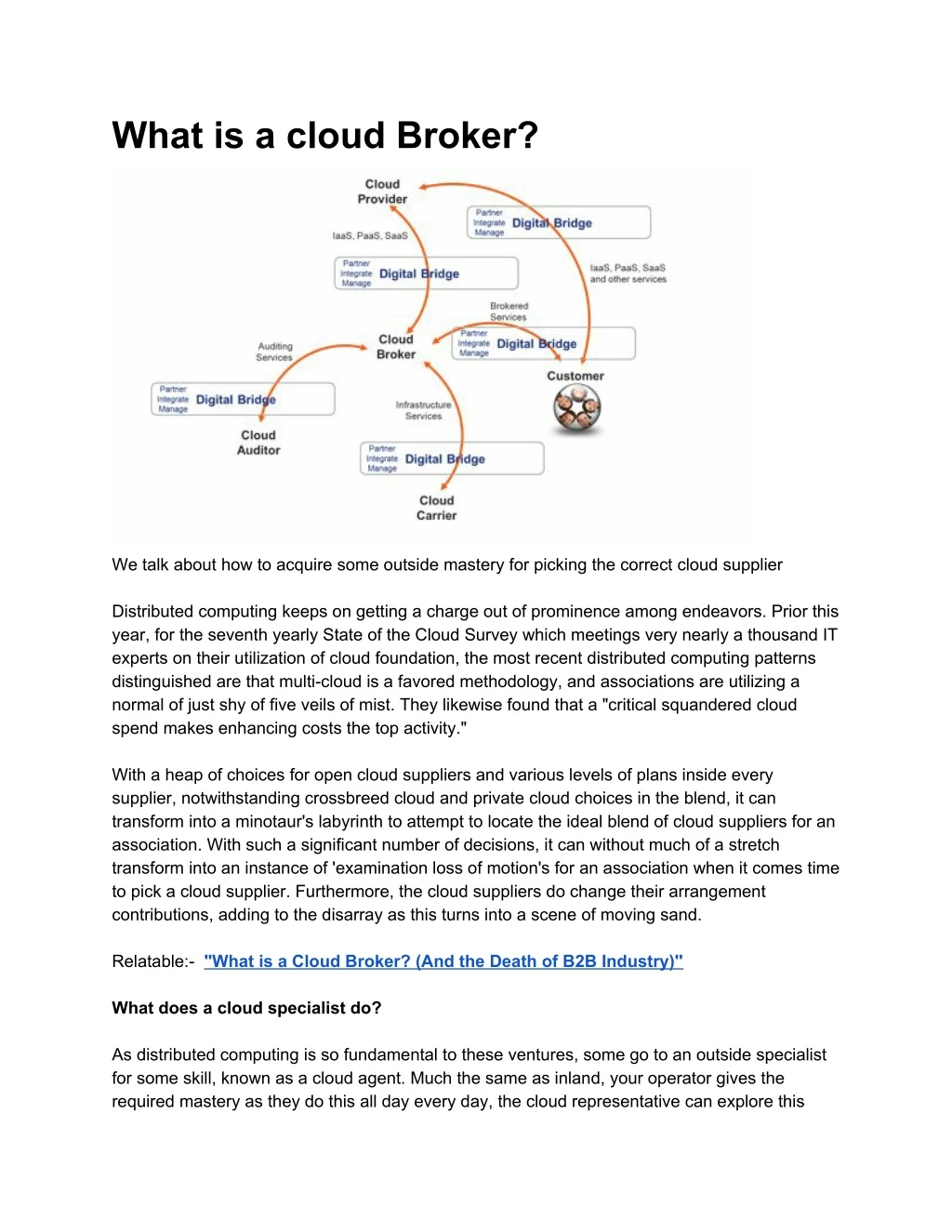 what is a cloud broker