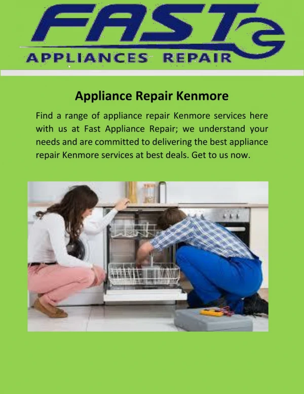 Appliance Repair Kenmore - Fast-appliances