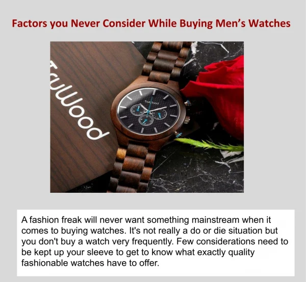 Factors You Never Consider While Buying Men’s Watches