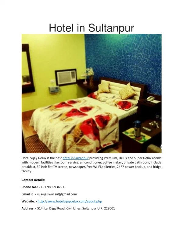 Hotel in Sultanpur