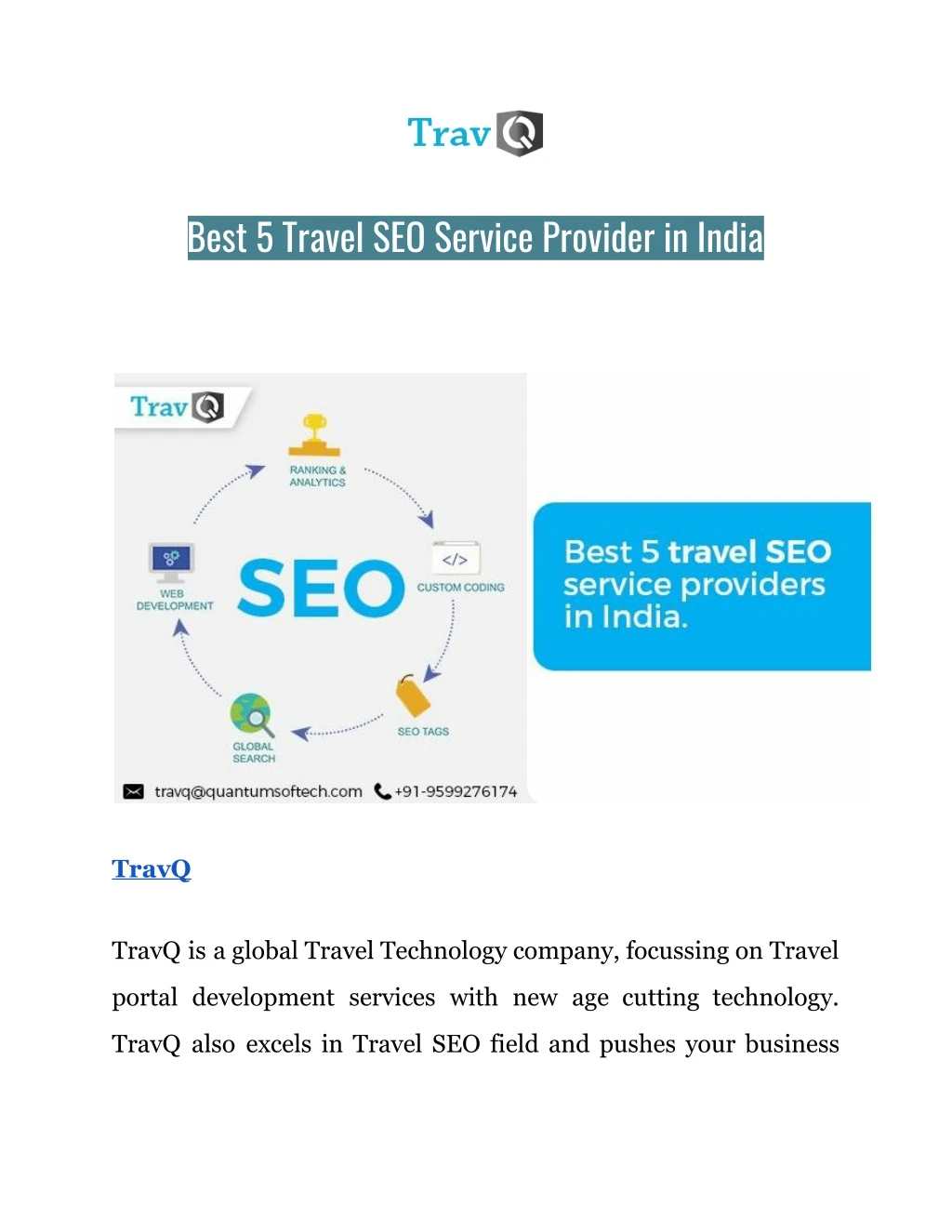 best 5 travel seo service provider in india